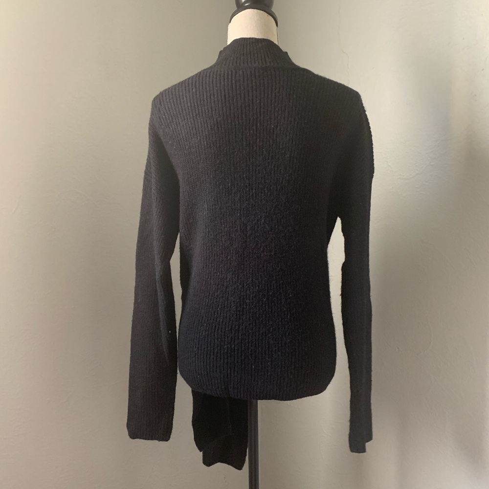 Halogen black mock turtleneck side tie sweater size small - Picture 6 of 10